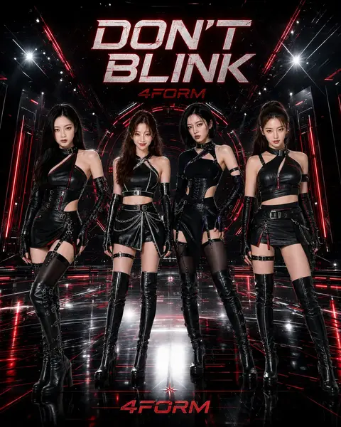 AERA, MIRA, VESPER and ZAYA together in black DON’T BLINK performance styling