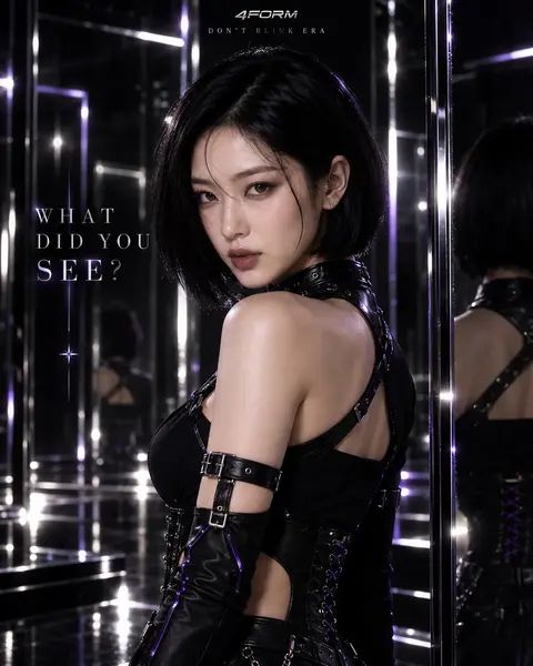 VESPER in the DON’T BLINK mirror set with cool-violet light