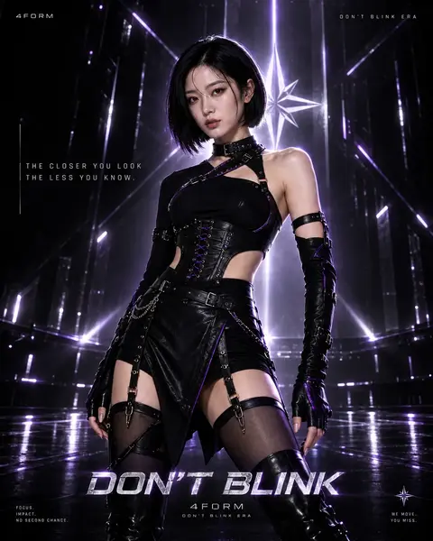 VESPER beneath cool-violet lighting in the DON’T BLINK era