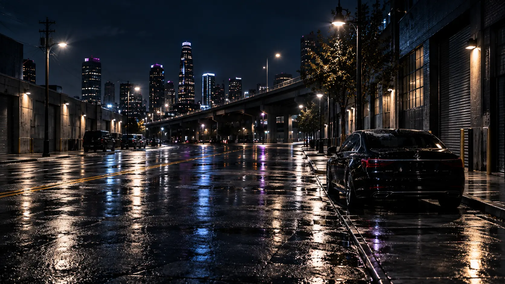 The MIDNIGHT POLAROID Silver Night Street environment